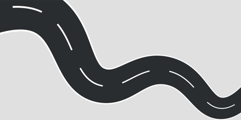 Realistic winding motor road stretching into the horizon.Modern vector illustration eps 10