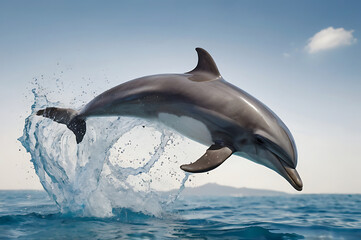 Fototapeta premium jumping dolphin isolated on white or transparent png