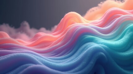 Obraz premium A mesmerizing, high-resolution abstract background featuring a vibrant, dynamic gradient wave that undulates and swirls with a sense of volumetricity and depth, showcasing a kaleidoscope of colors tha