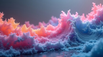 A captivating, high-resolution abstract background featuring a dynamic gradient wave that undulates and swirls in a sinuous, three-dimensional motion, evoking a profound sense of volumetricity and dep