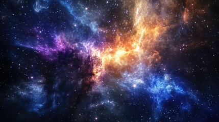 Fototapeta premium Celestial Matter: A Deep Space Exploration of Galaxies and Stardust in a Science Fiction Fantasy