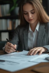 woman’s Hand Completing Form on paper