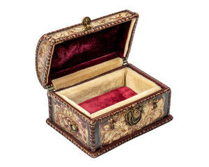 Luxurious small jewelry box with velvet interior, ornate design, perfect for storing precious items. Ideal for gifting or personal use, adding elegance to any space