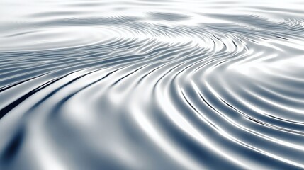 Fototapeta premium Minimalistic white and silver liquid ripples resembling waves on a calm surface