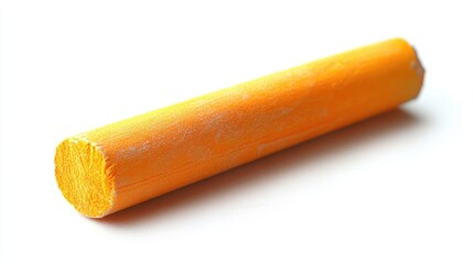 Tiny Orange Chalk Fragment Isolated on White Background with Artistic Vignette for Creative Leisure Projects