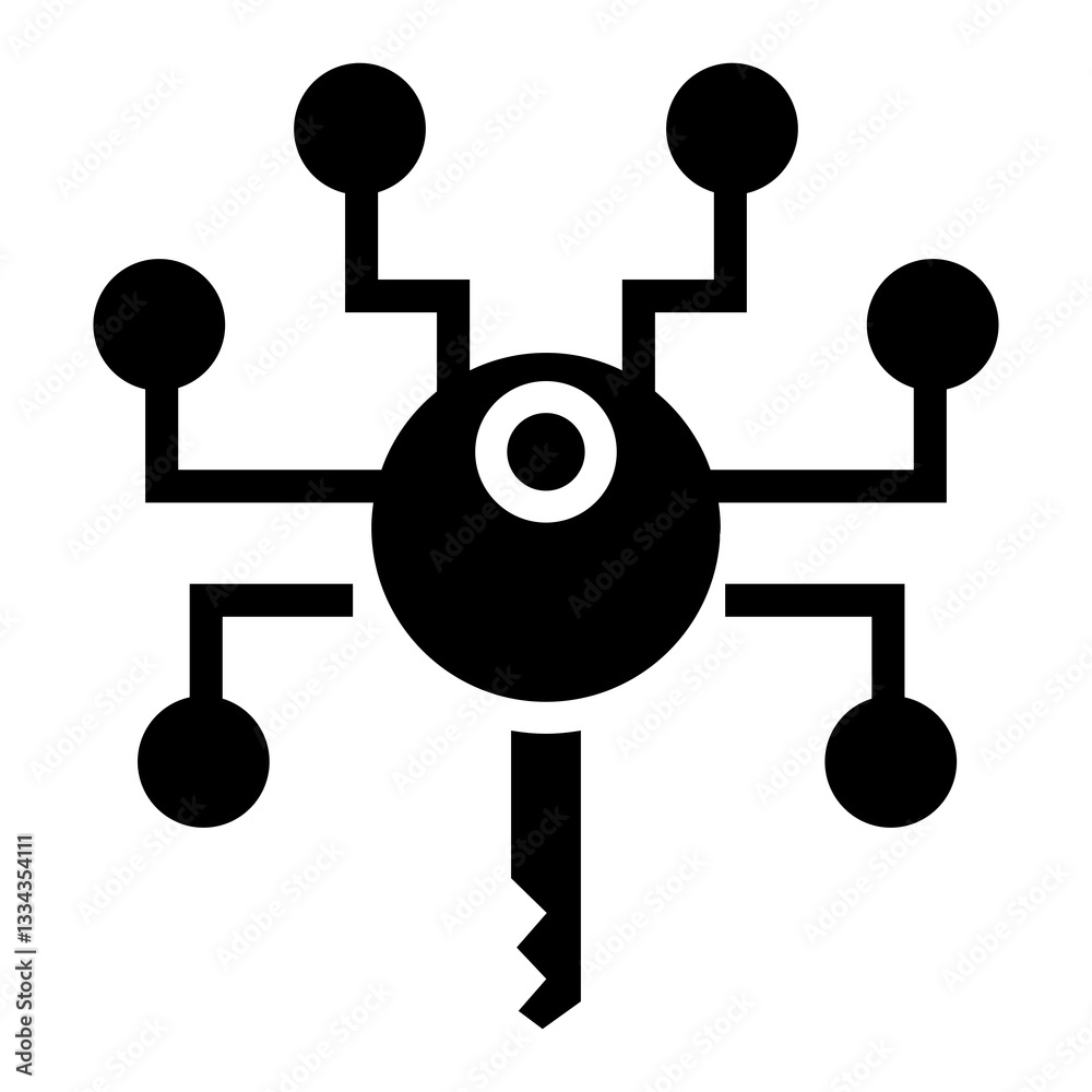 Poster digital key vector icon