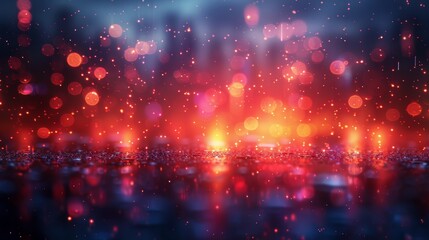 Fototapeta premium Abstract Business Background with Bokeh Lights, Corporate Technology and Digital Communication Elements, Modern Illustration