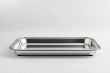 Empty Rectangular Metal Serving Tray
