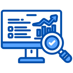 Data Driven icon in Blue Color Style. Simple Vector Design. Simple Vector Flat Icon