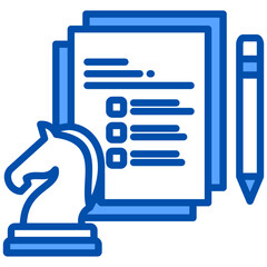 Strategic Assessment icon in Blue Color Style. Simple Vector Design. Simple Vector Flat Icon