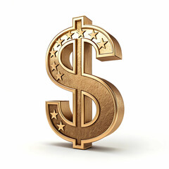 Obraz premium symbol dollar on white isolated 3d illustration