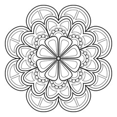 Mandala pattern Coloring book wallpaper design art. tile pattern greeting card sticker lace pattern and tattoo, yoga design. hand drawn mandala vector. on white background
