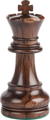 Wooden chess king piece standing upright on a surface showcasing fine craftsmanship and detail in natural light