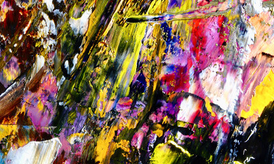 Fototapeta premium Abstract art background . Hand painting artwork on canvas .