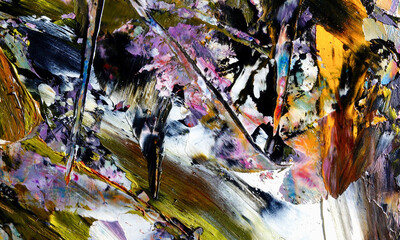 Abstract art background . Hand painting artwork on canvas .