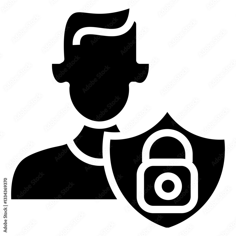 Poster user access vector icon