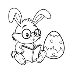 easter bunny with eggs