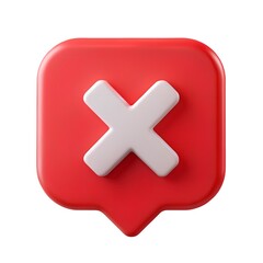 Obraz premium Red cancel button x mark, delete, close, reject, deny