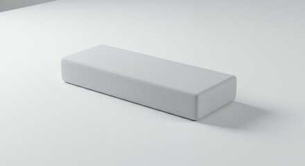 Fototapeta premium Sleek White Bench on White Background Interior Design Minimalism Concept