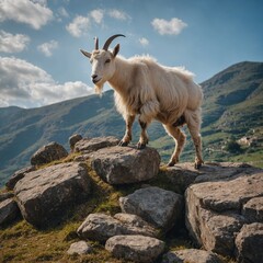 Obraz premium mountain goat on the rock