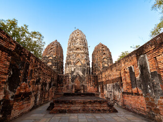 Three Prangs of Wat Si Sawai (inside): Sukhothai Historical Park