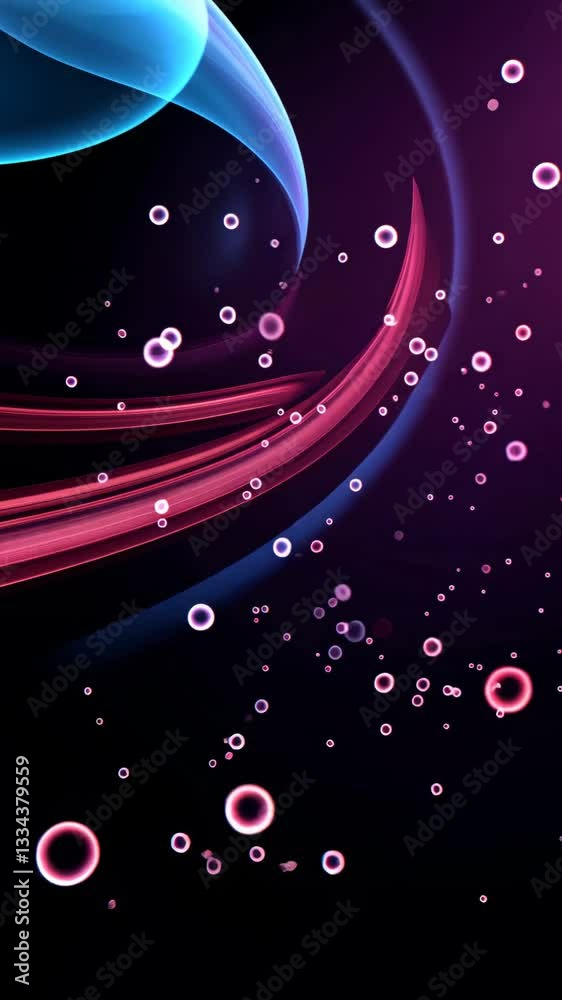 Fototapete A colorful image of a stream of bubbles. The bubbles are in various sizes and are scattered throughout the image