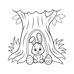 easter bunny and eggs