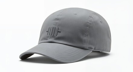 Fototapeta premium Gray Baseball Cap Isolated on White Background for Fashion Accessory