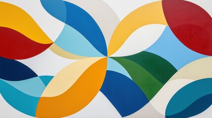 Obraz premium A vibrant abstract composition of overlapping circles in various colors and shapes.