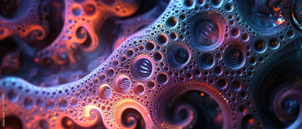 Poster colorful abstract fractal design with intricate patterns