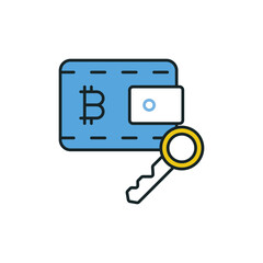 Crypto Wallet Key Icon for Accessing Assets.