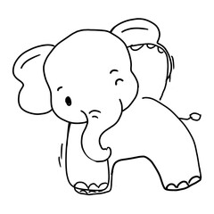 Elephant hand drawn 