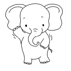 Elephant hand drawn 