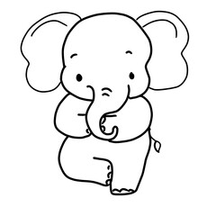 Elephant hand drawn 