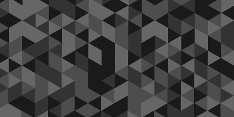 Obraz premium Geometric abstract mosaic repeat diamond origami black, gray square cube triangulated random cube low polygon triangle textile abstract corporate creative design. 