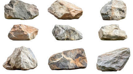 Collection of various rough rocks with diverse textures and colors