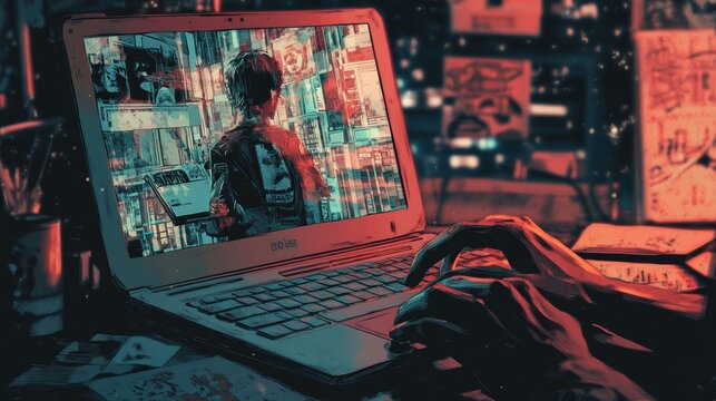 A cool laptop with retro look, like a comic book character! 