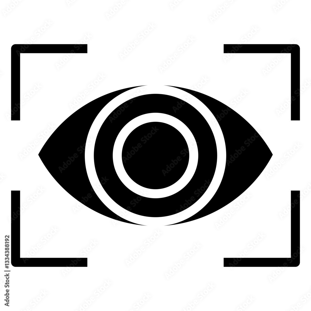 Poster retinal scan vector icon
