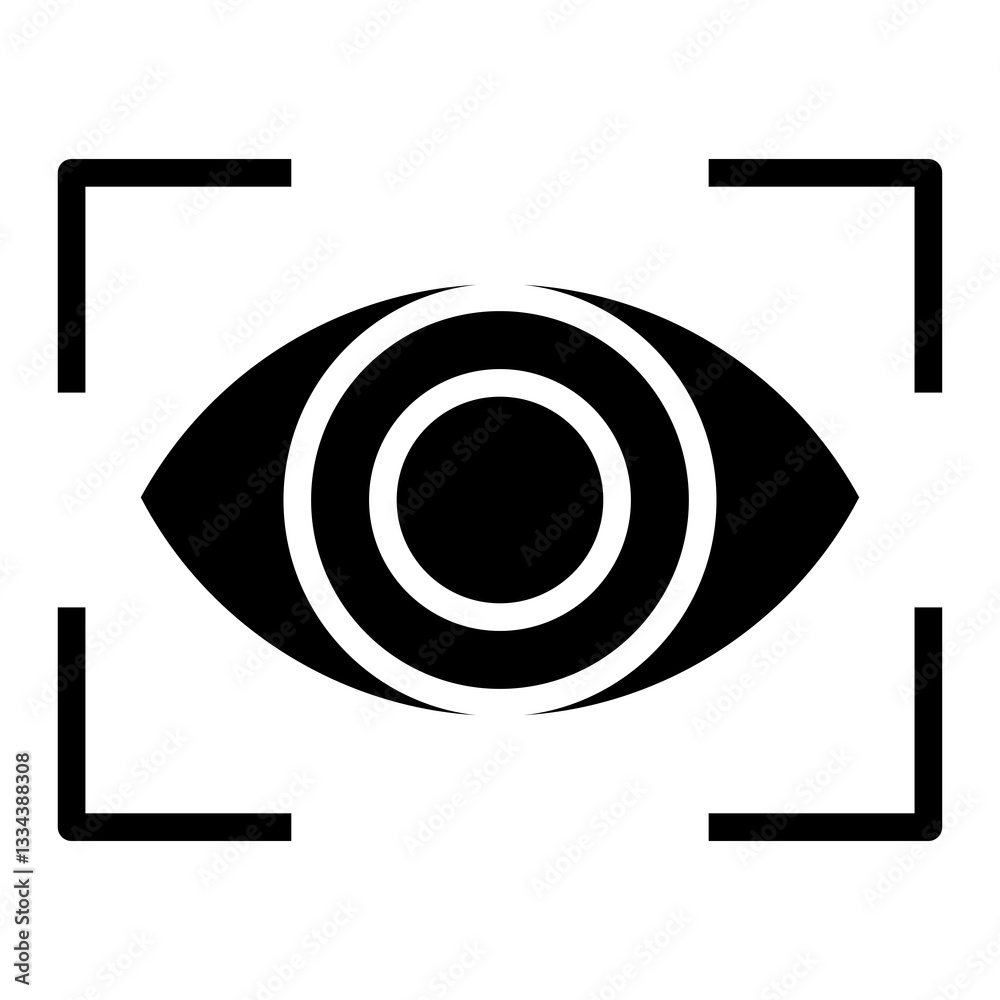 Poster retinal scan vector icon