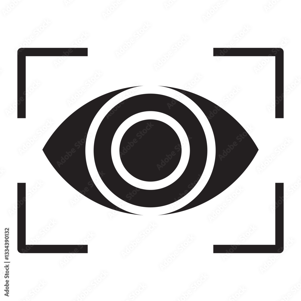 Poster retinal scan vector icon