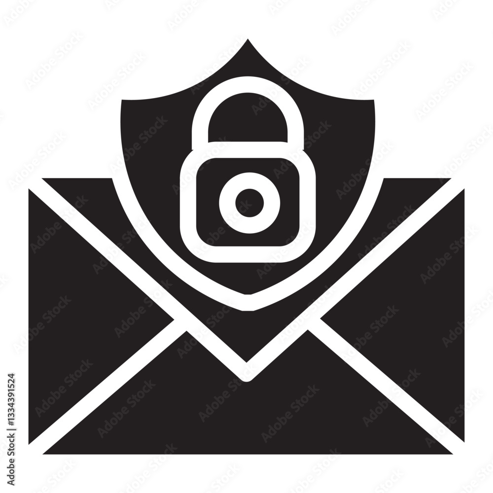 Poster secure mail vector icon