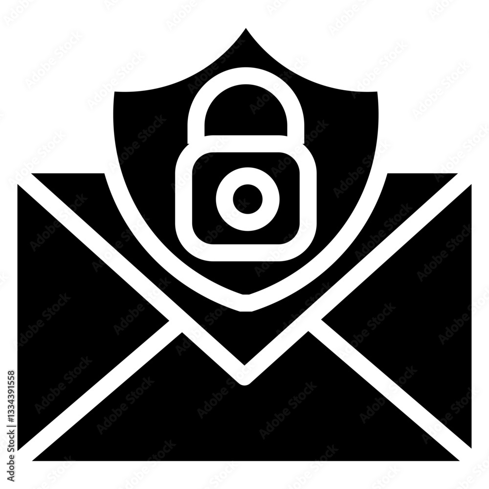 Poster secure mail vector icon