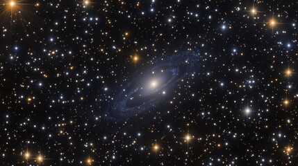 Fototapeta premium A vast expanse of stars and a swirling nebula painted across the celestial canvas. 