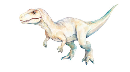 Fototapeta premium Colorful dinosaur illustration depicting realistic details and features