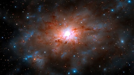 Fototapeta premium A stunning nebula showcasing vibrant colors and cosmic formations, illustrating the beauty of the universe and stellar creation.