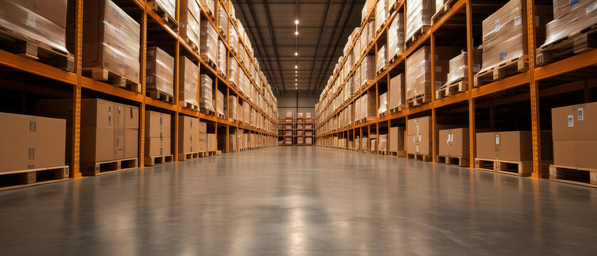 Interior photo of warehouse storage solutions in industrial facility