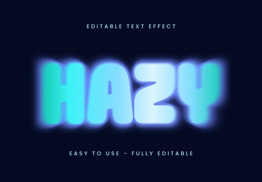 Blue Hazy Blurred Font Foggy Typography Text Effect