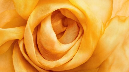 Golden silk fabric swirl close-up