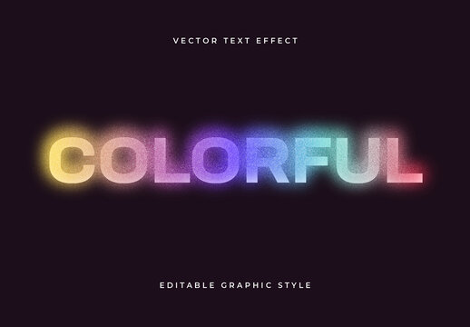 Colorful Spark Blur Glow Digital Text Effect