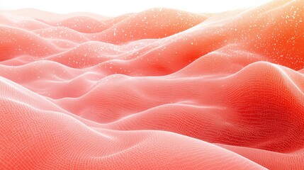Abstract Red Waves with Soft Texture and Flowing Patterns in a Dreamy Atmosphere